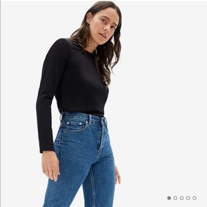 Everlane Black The Organic Cotton Long-Sleeve Crew Size Small
